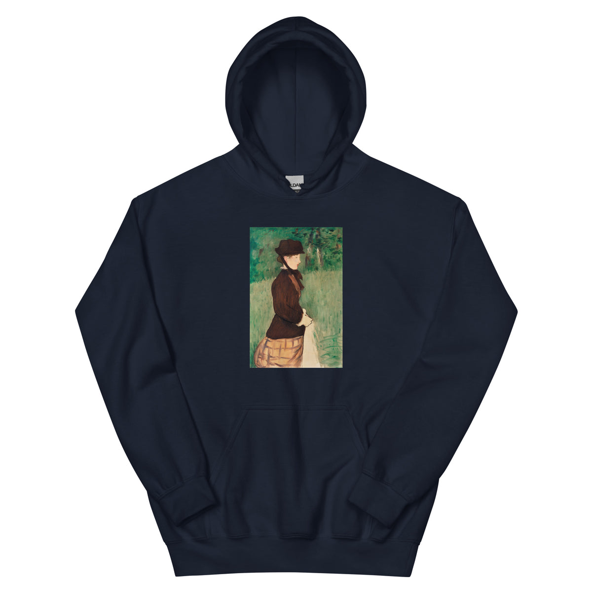 Navy Hoodie Young Woman In A Garden Jeune Femme Dans Un Jardin Painting In High Resolution Essential