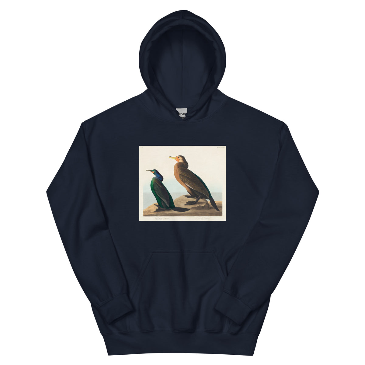 Navy Hoodie Violet-Green Cormorant And Townsend S Cormorant - John James Audubon 1827 Essential
