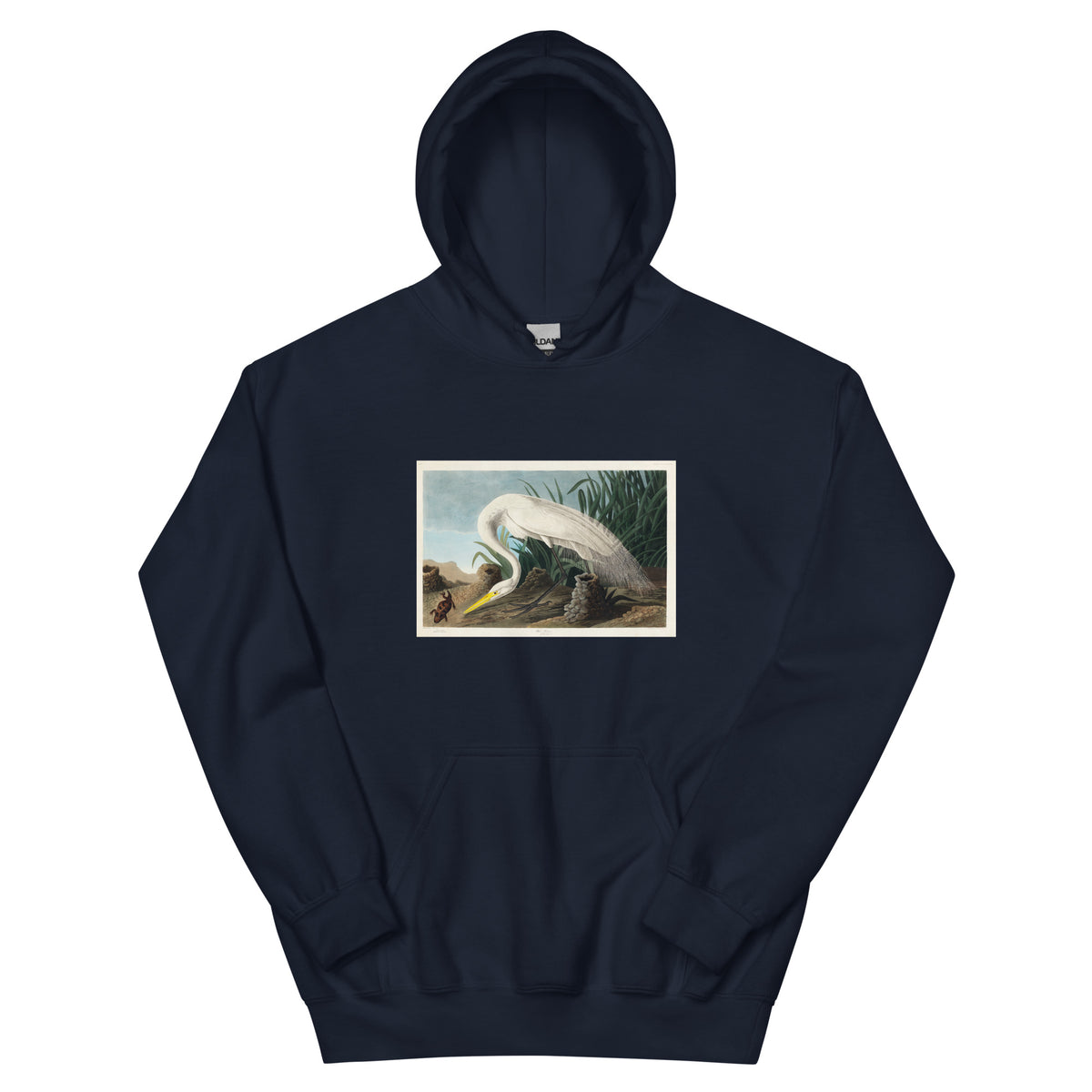 Navy Hoodie White Heron Essential