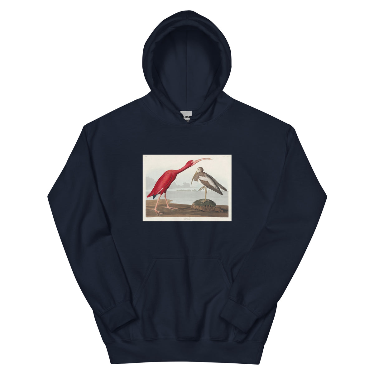 Navy Hoodie Scarlet Ibis - John James Audubon 1827 Essential