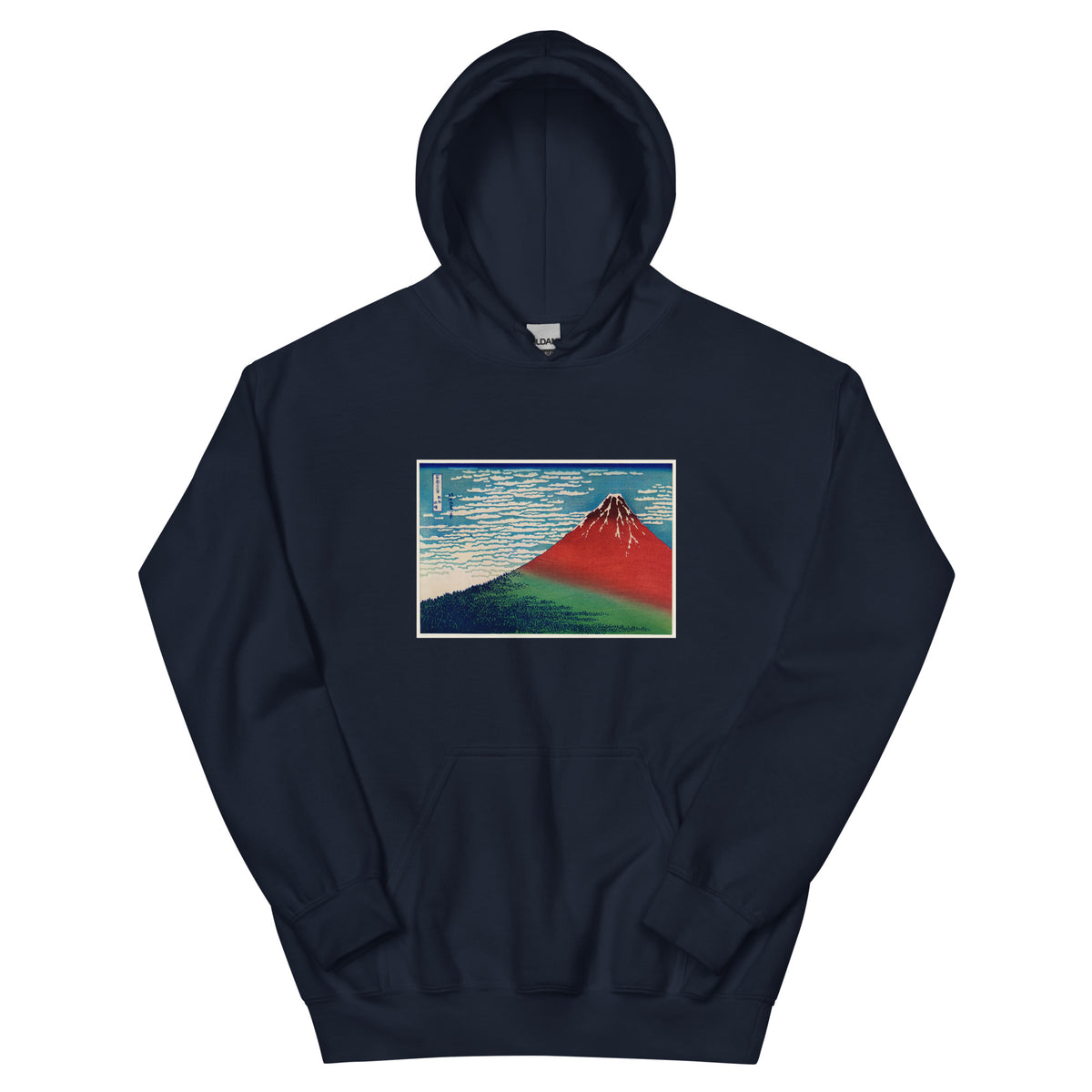 Navy Hoodie Katsushika Hokusai S Fine Wind Clear Morning A Famous Traditional Japanese Ukyio-E Style Illustration Of Mount Fuji Essential