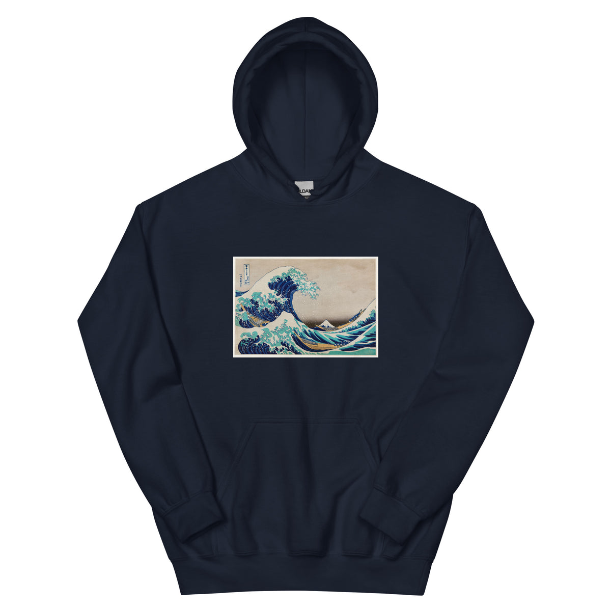 Navy Hoodie Katsushika Hokusai S The Great Wave Off Kanagawa Famous Vintage Woodblock Print For Wall Art And Poster Essential