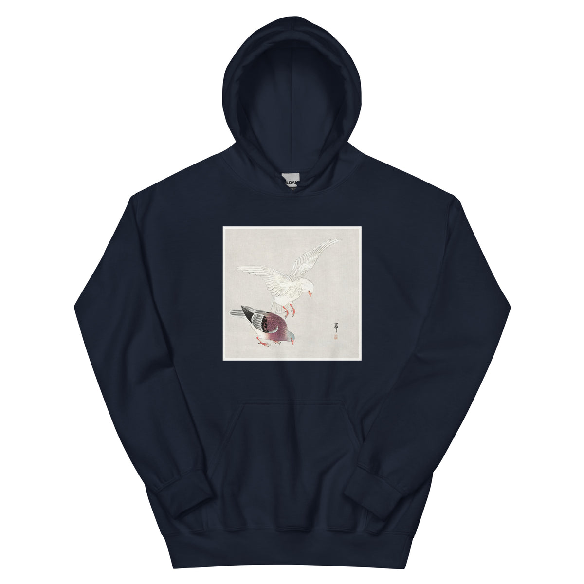 Navy Hoodie Two Pigeons - Ohara Koson 1877 Essential