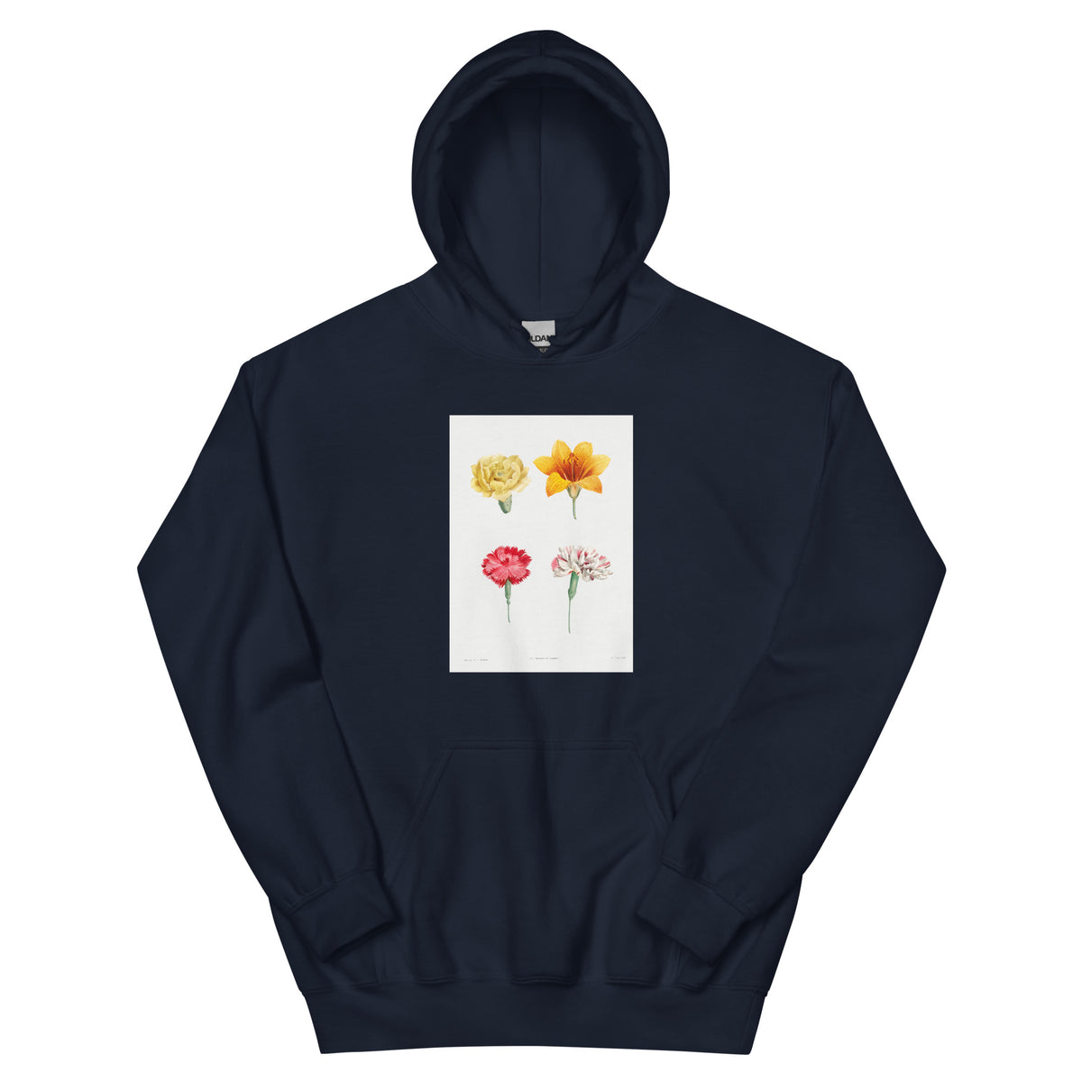 Navy Hoodie Flower Set - Pierre-Joseph Redoute 1759 Essential