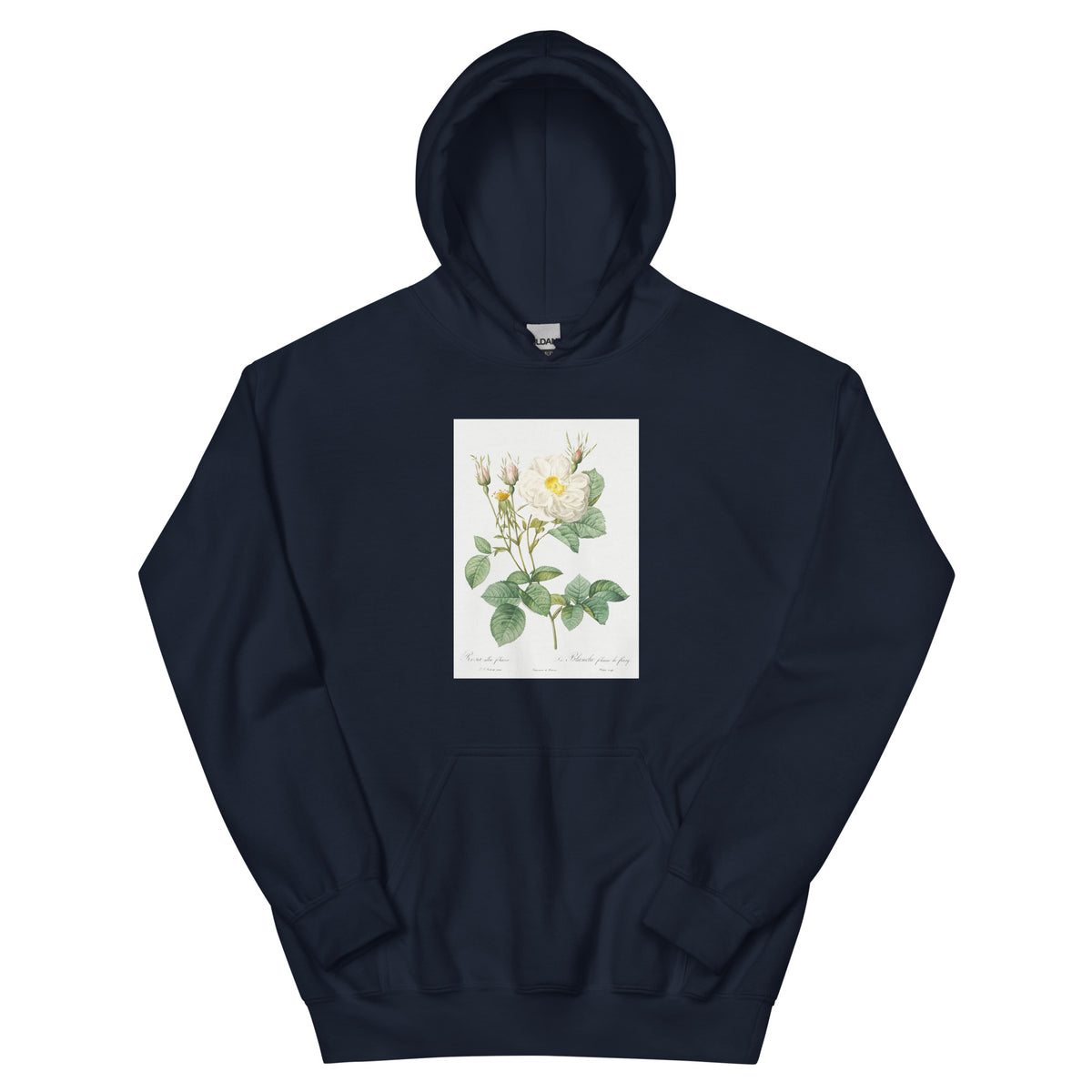 Navy Hoodie Rosa X Alba Also Known As The White Leaf Of Fleury Rosa Alba Foliacea Essential