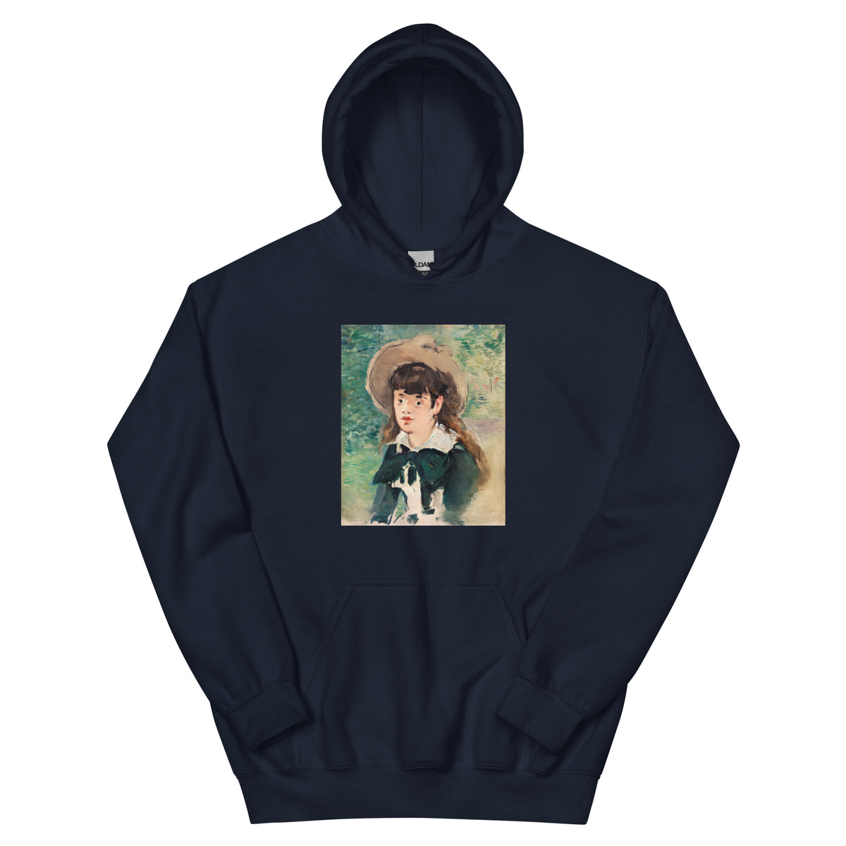 Navy Hoodie Young Girl On A Bench Fillette Sur Un Banc Painting In High Resolution Essential