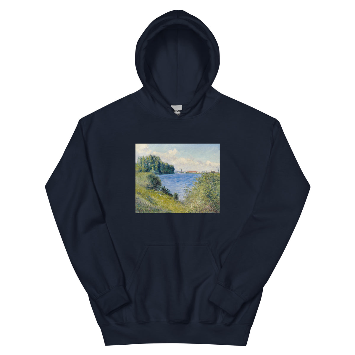 Navy Hoodie The Seine At Argenteuil Painting In High Resolution Essential
