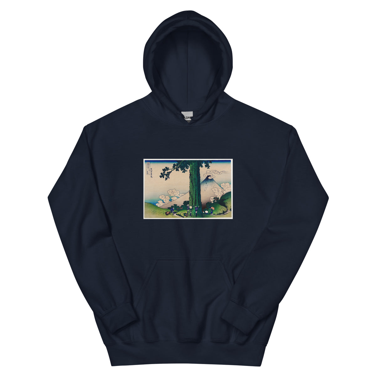 Navy Hoodie Mishima Pass In Kai Province - Katsushika Hokusai 1760 Essential