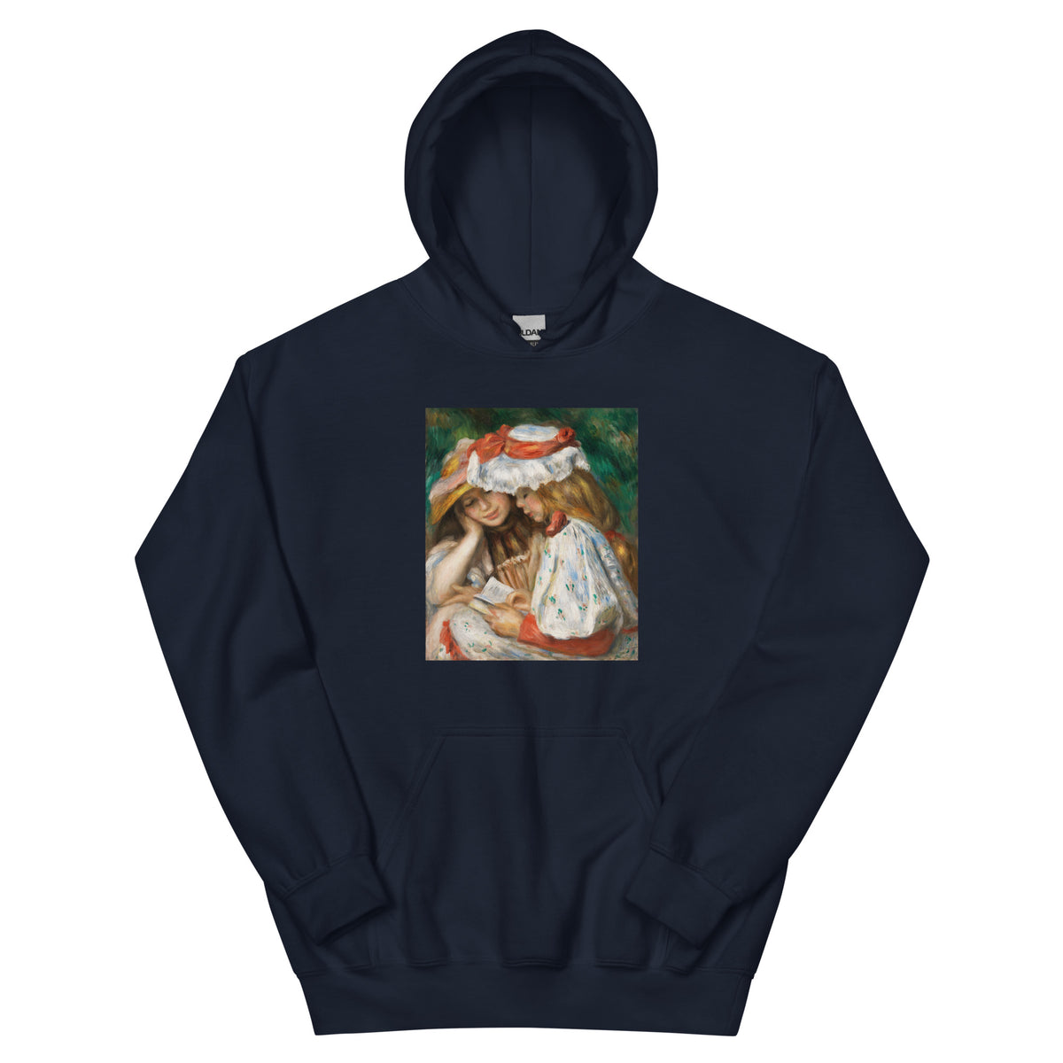 Navy Hoodie Two Girls Reading C 1890 1891 Essential