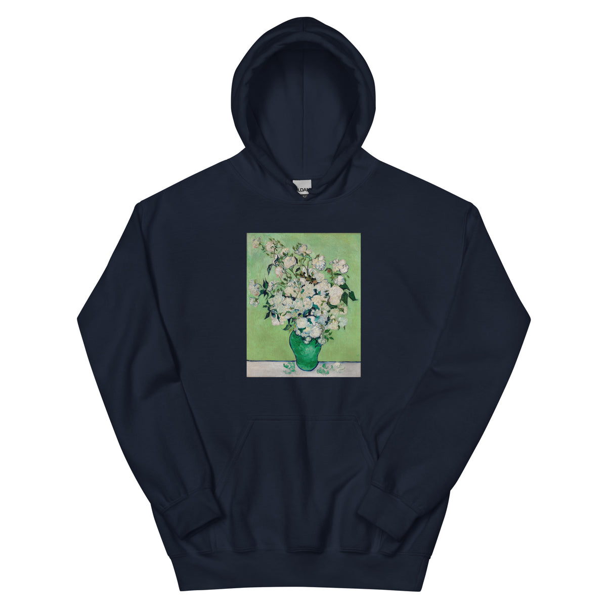 Navy Hoodie Roses Van Gogh Met Essential