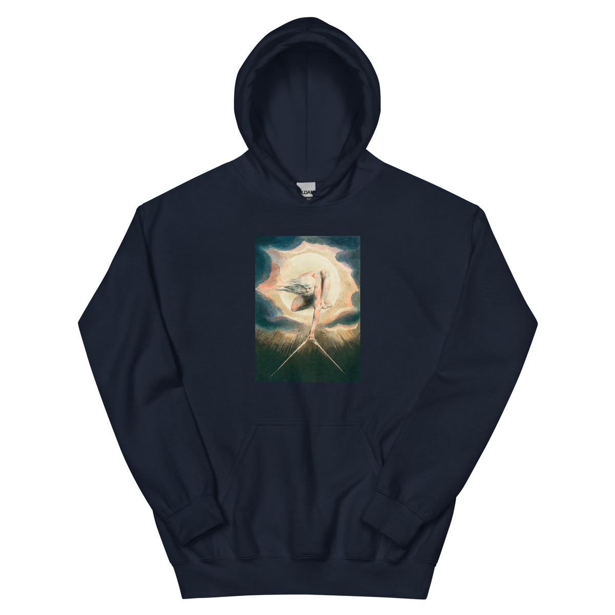 Navy Hoodie Ancient Of Days Setting A Compass To The Earth Illustration - William Blake 1794 Essential