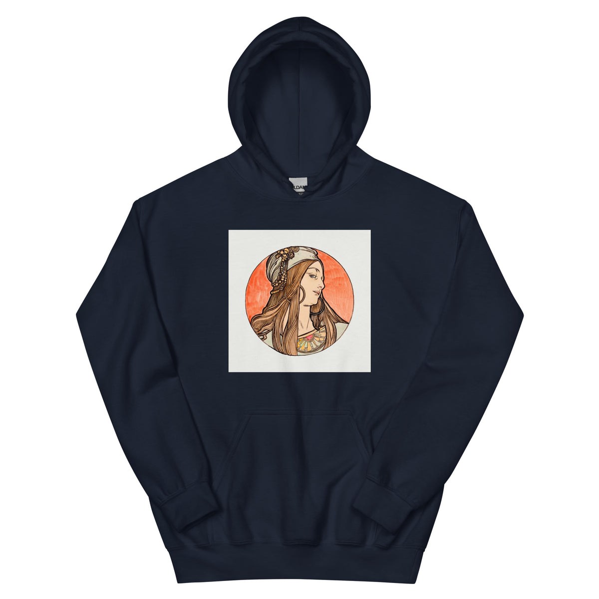 Navy Hoodie Stained Glass Fouquet Mucha V Essential