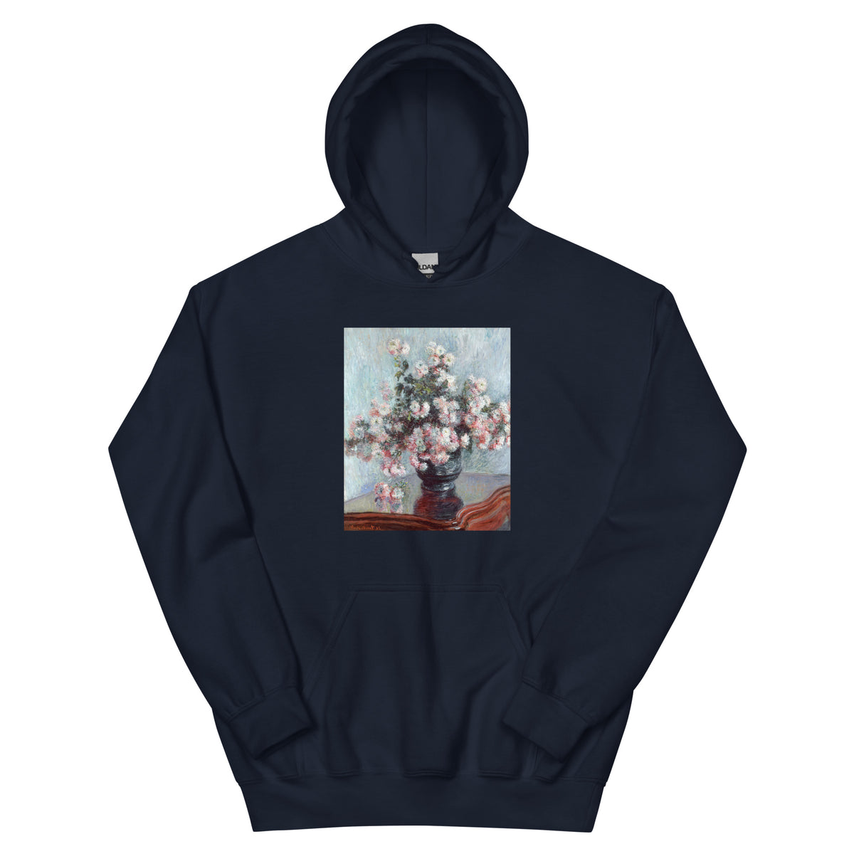 Navy Hoodie Chrysanthemums Essential