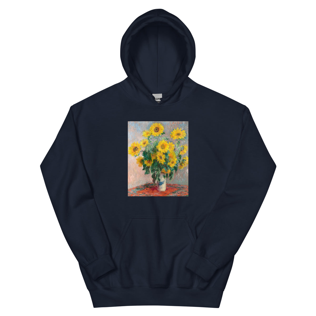 Navy Hoodie Bouquet Of Sunflowers Essential