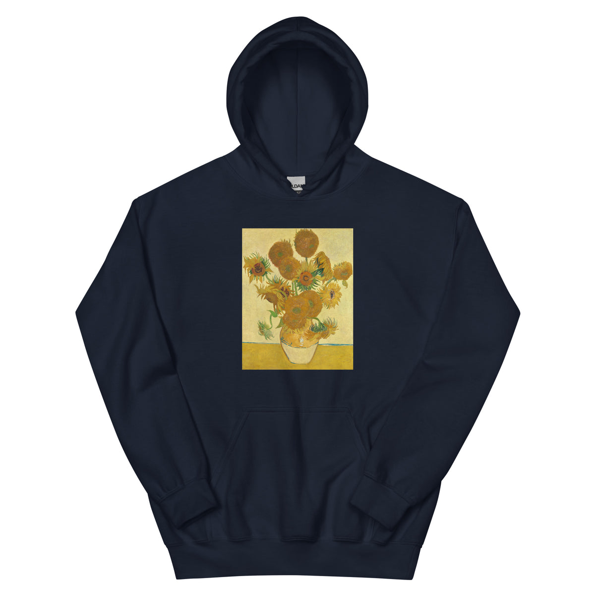 Navy Hoodie Vincent Van Gogh S Sunflowers Famous Still Life Painting Essential