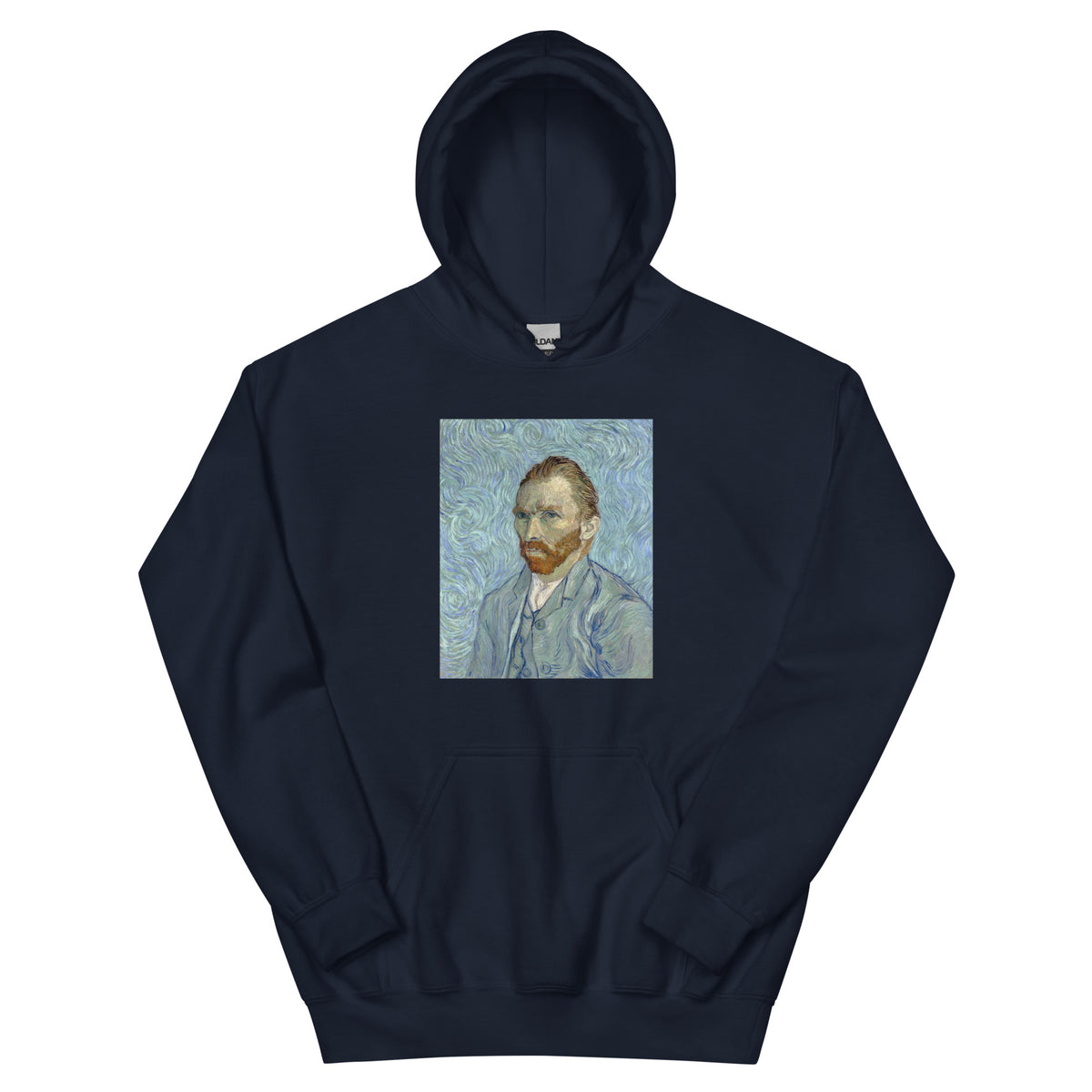 Navy Hoodie Vincent Van Gogh S Self-Portrait Famous Painting Essential