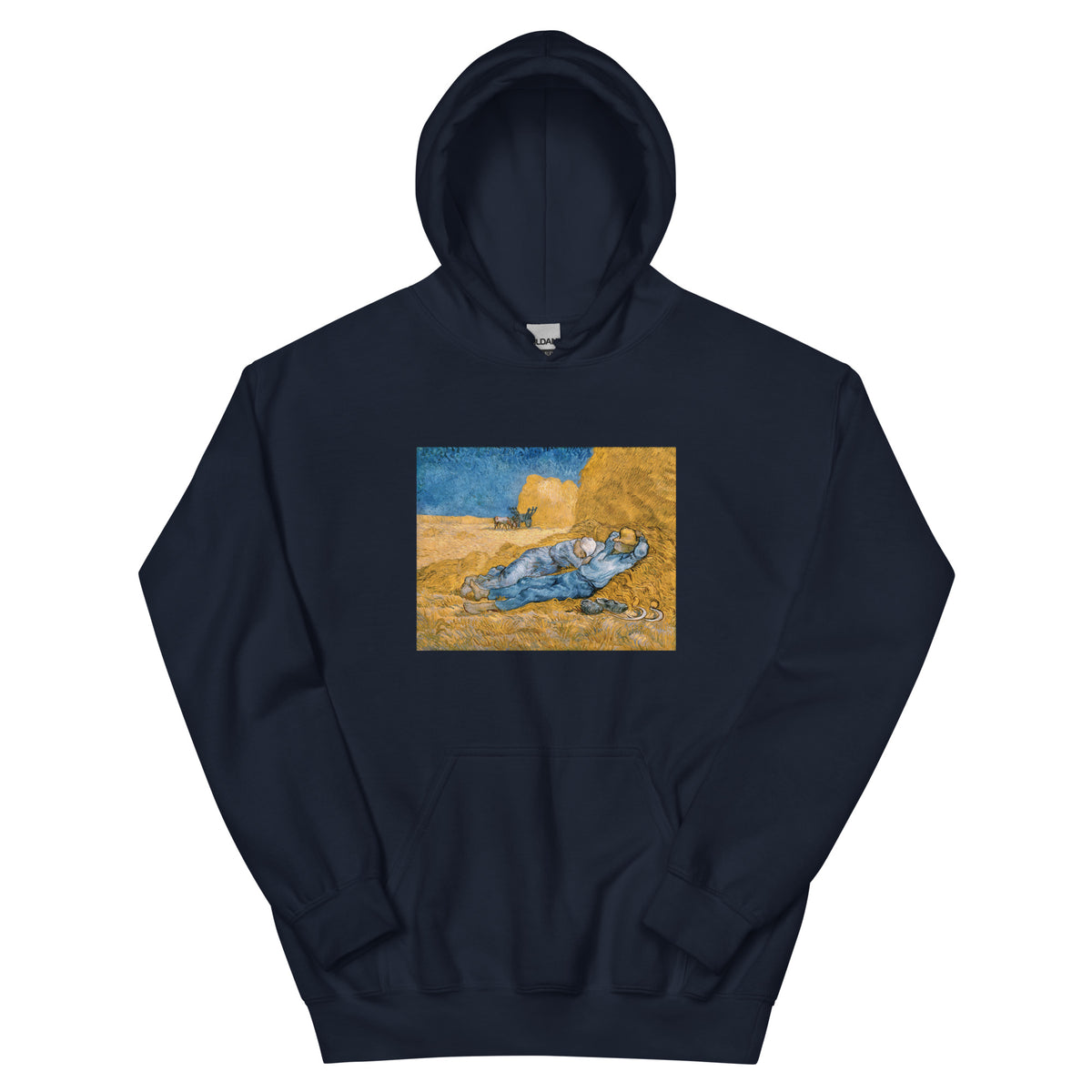 Navy Hoodie Vincent Van Gogh S The Siesta Famous Painting Essential