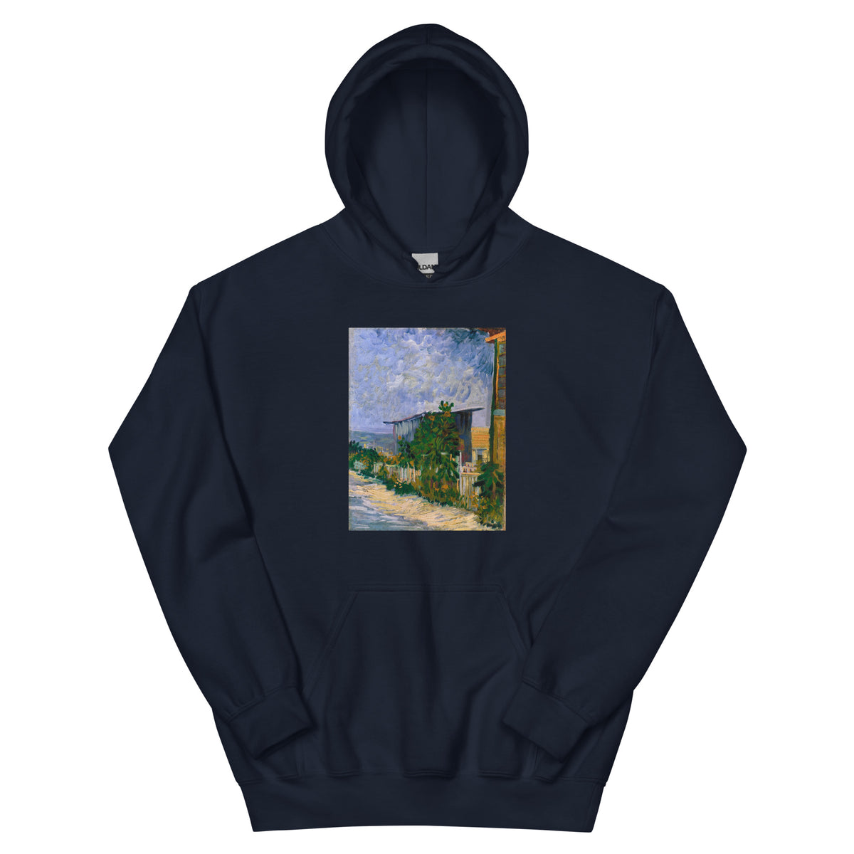 Navy Hoodie Vincent Van Gogh S Shelter On Montmartre Famous Painting Essential