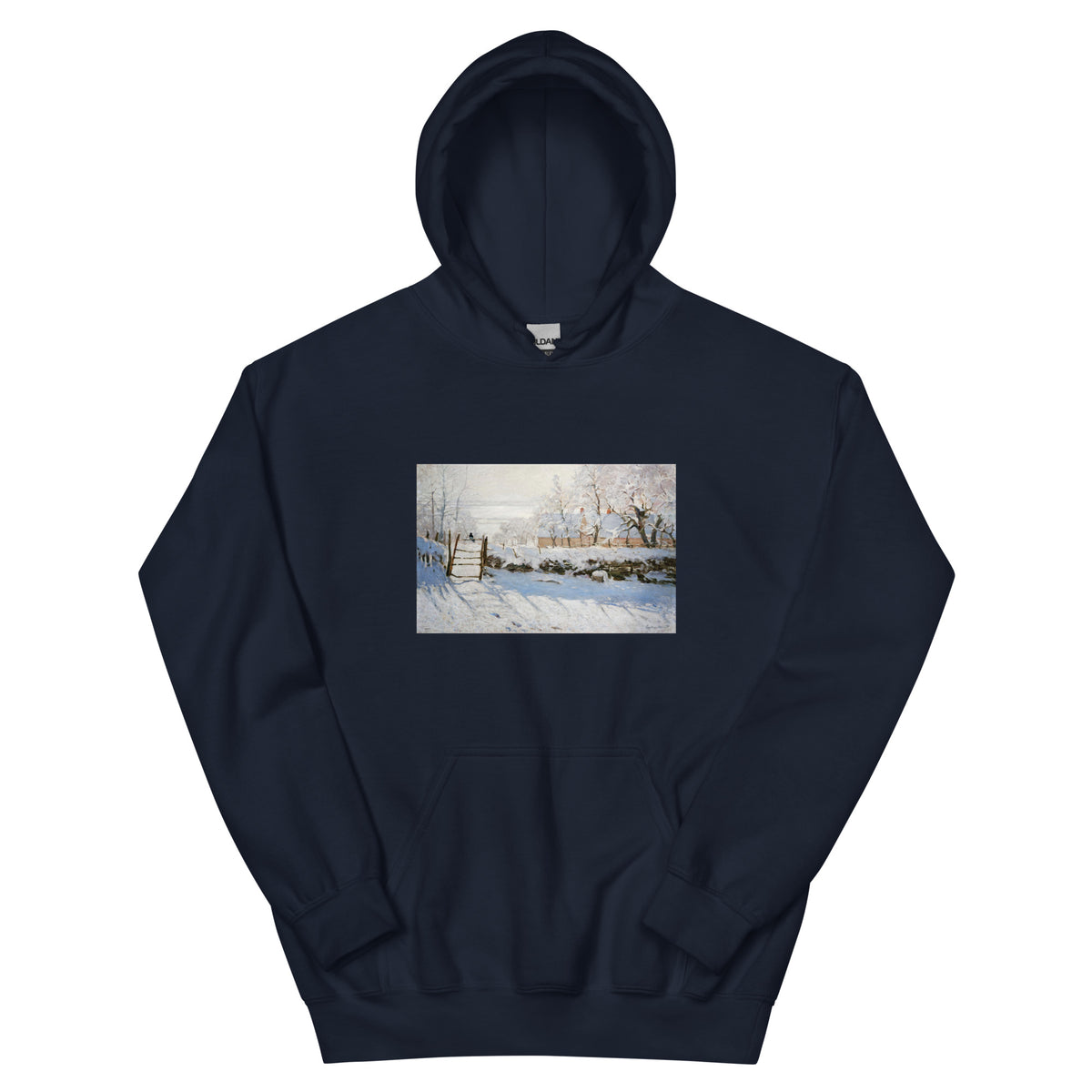 Navy Hoodie Claude Monet S The Magpie Famous Painting Essential