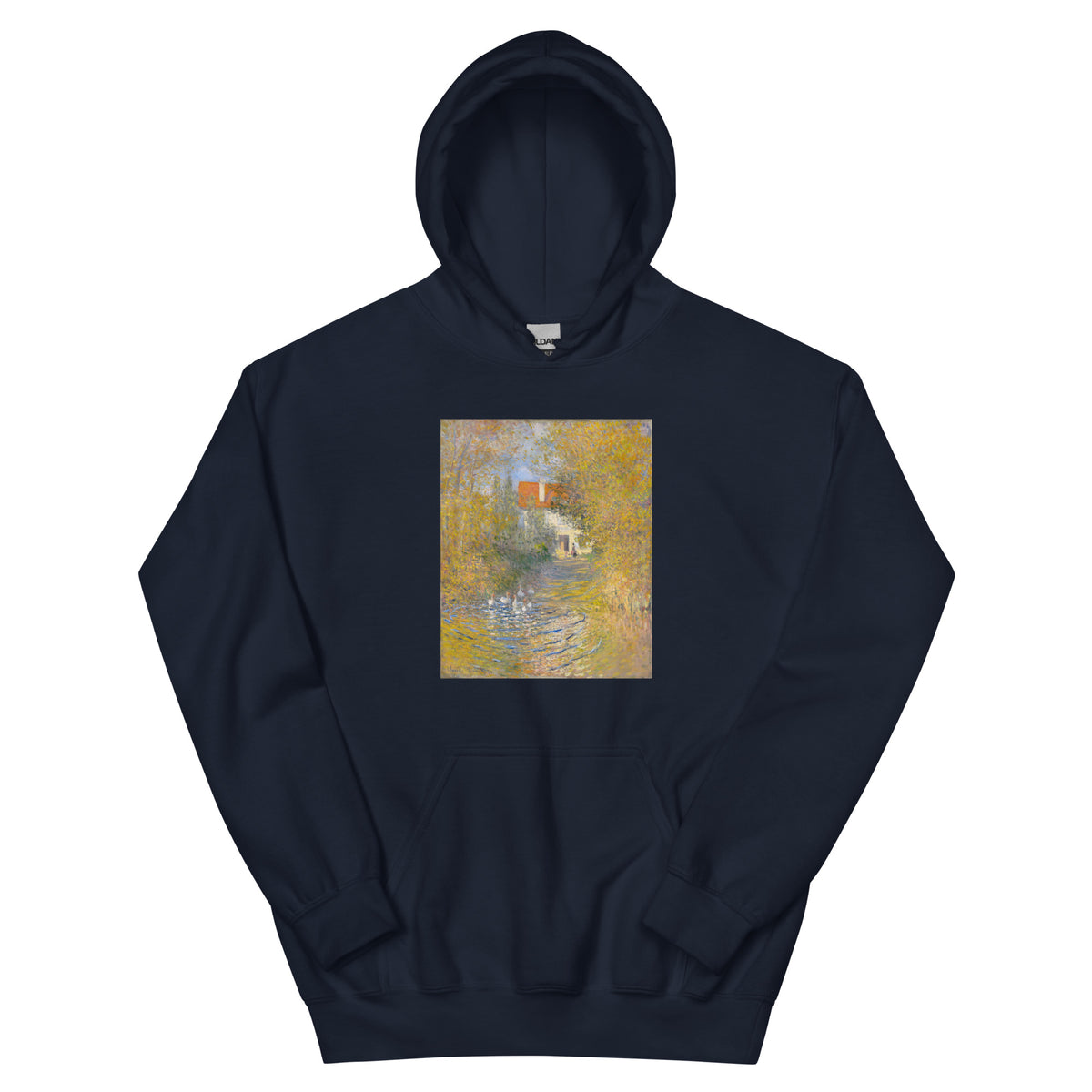 Navy Hoodie Claude Monet S The Geese Famous Painting Essential
