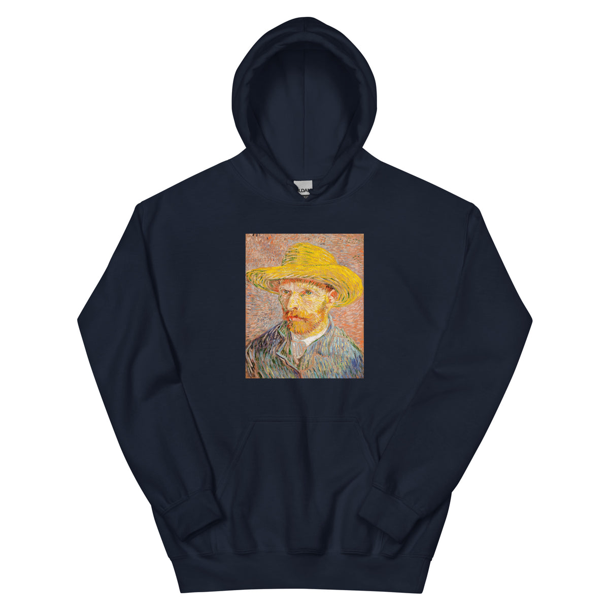 Navy Hoodie Self-Portrait With A Straw Hat Essential
