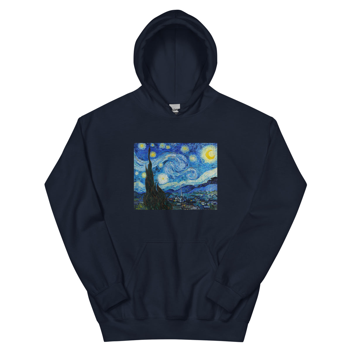 Navy Hoodie Vincent Van Gogh S The Starry Night Famous Painting Essential
