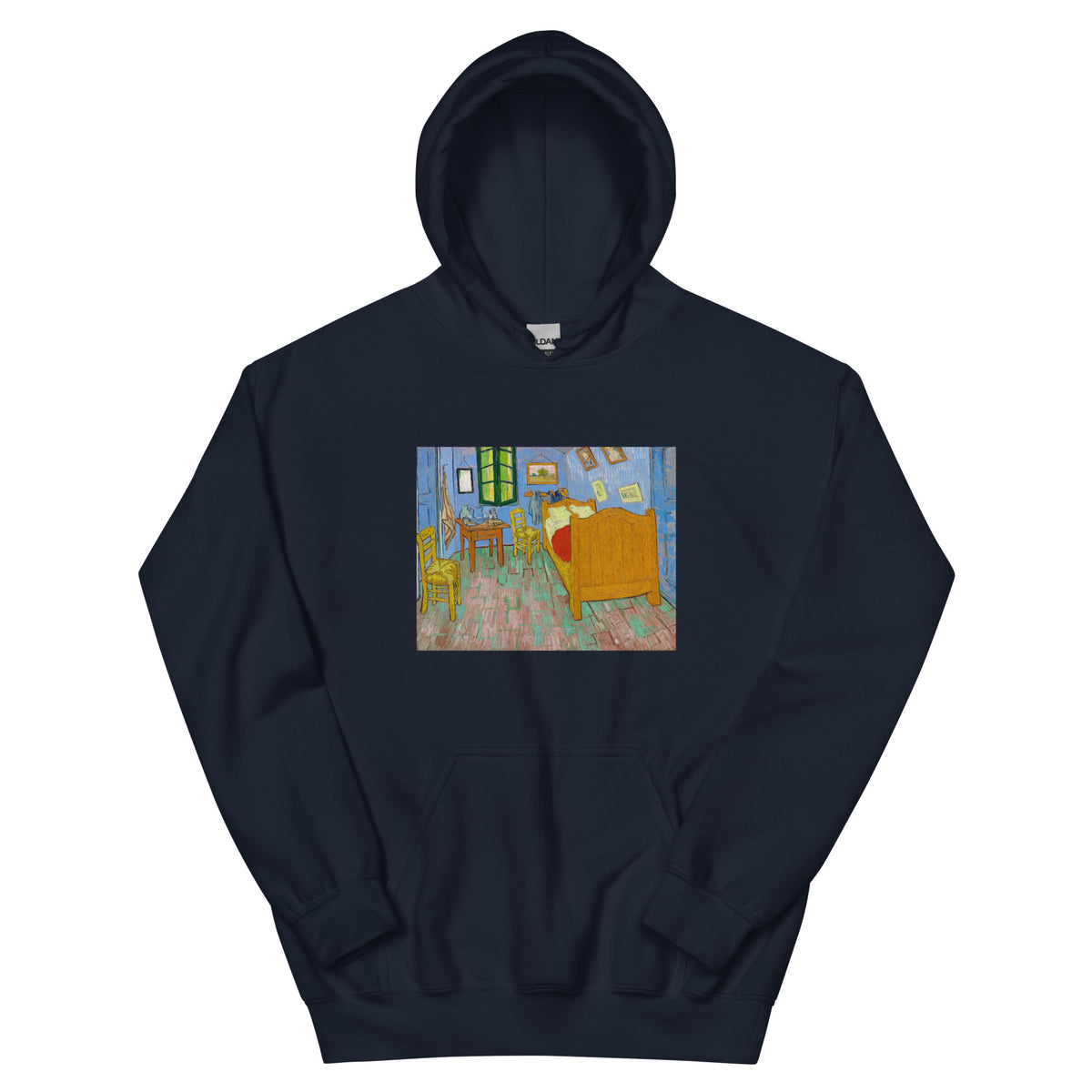 Navy Hoodie Vincent Van Gogh S The Bedroom Famous Painting Essential