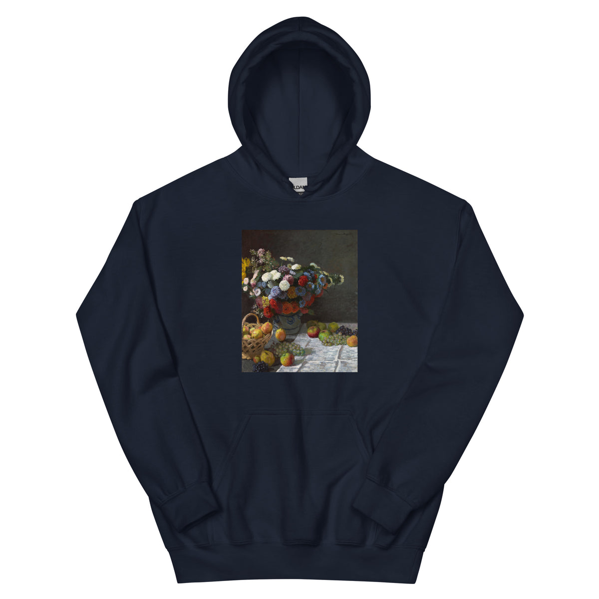 Navy Hoodie Still Life With Flowers And Fruit Essential