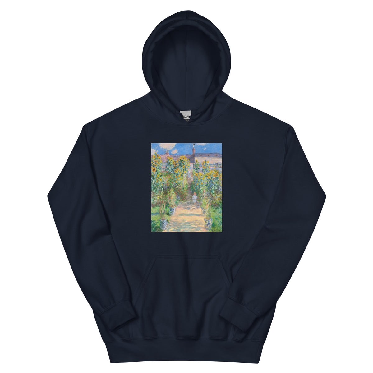 Navy Hoodie The Artist S Garden At Vetheuil Essential