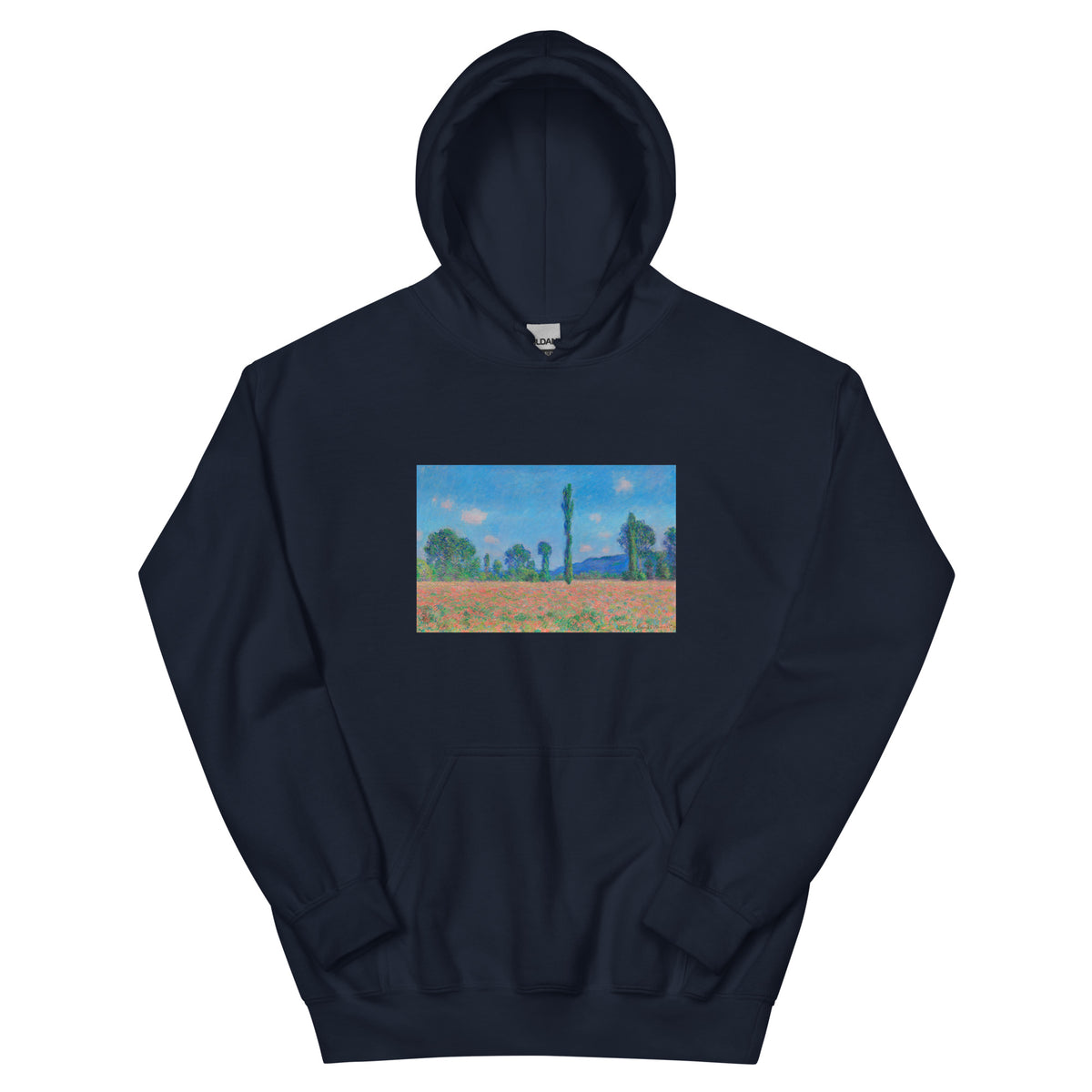 Navy Hoodie Poppy Field Giverny Essential