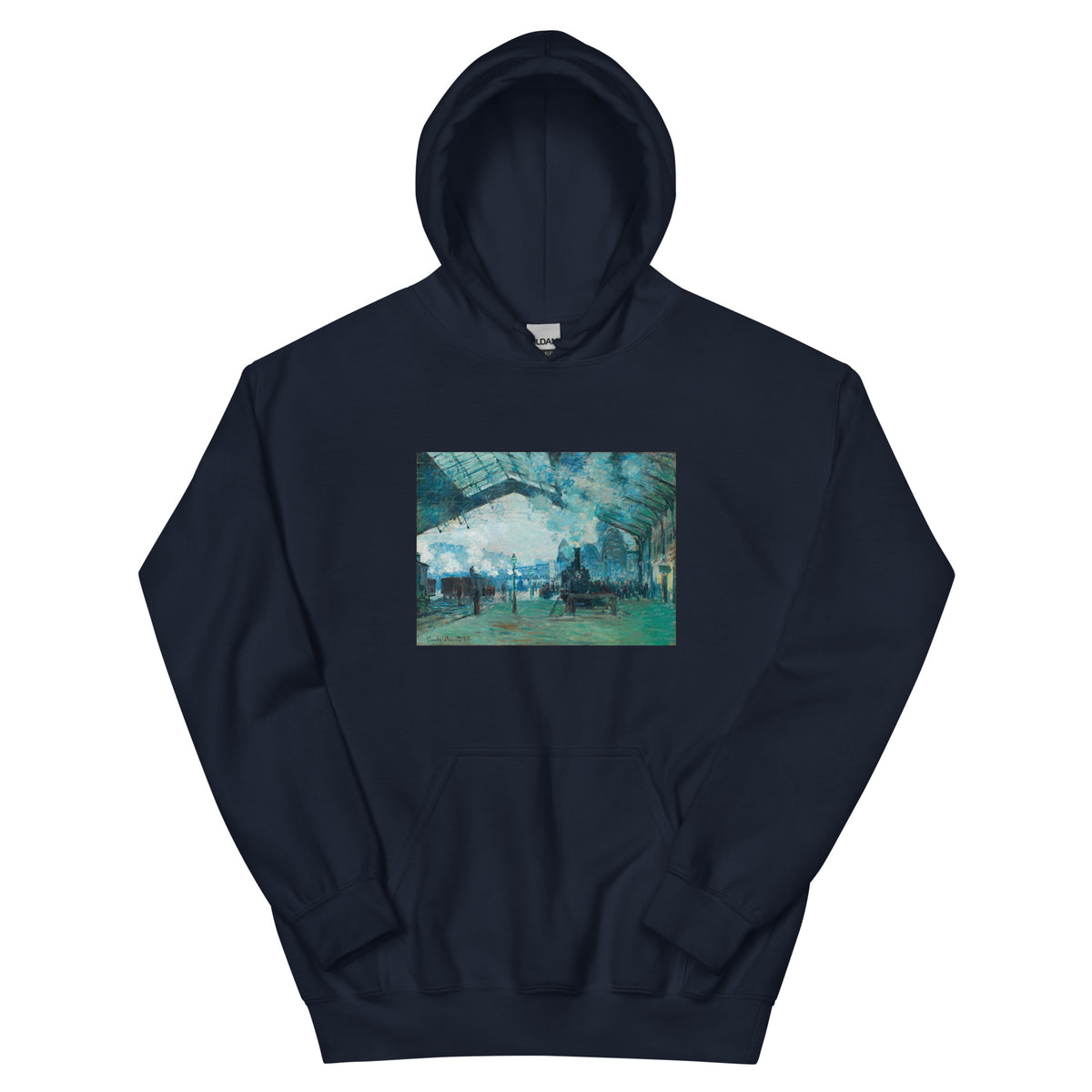 Navy Hoodie Arrival Of The Normandy Train Gare Saint-Lazare Essential