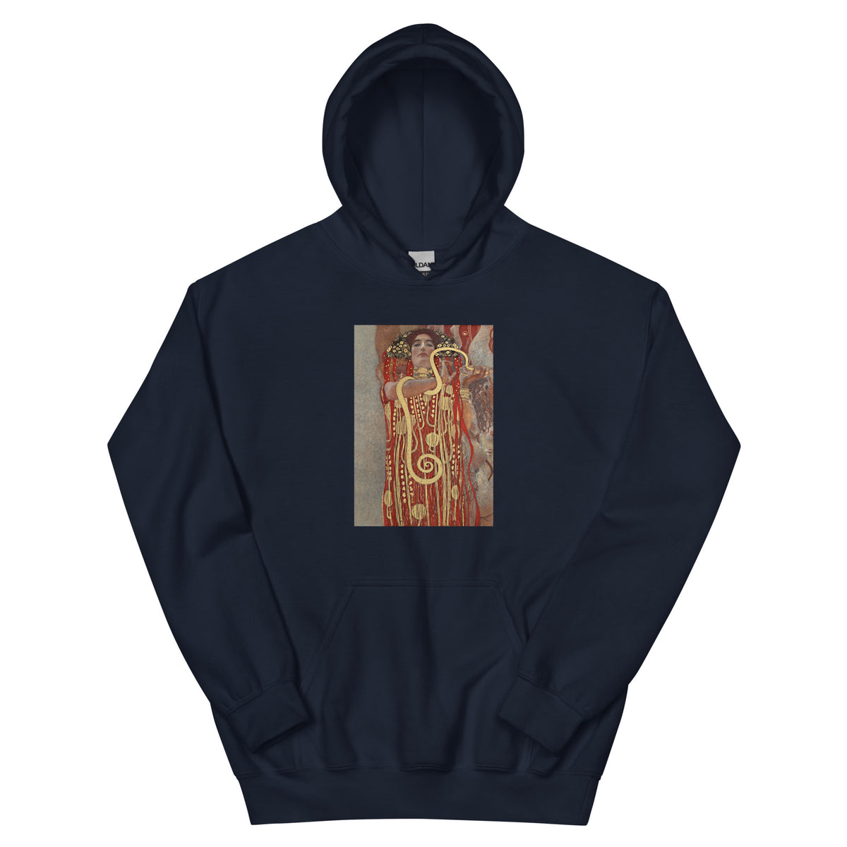 Navy Hoodie Gustav Klimt Hygieia Famous Painting Essential