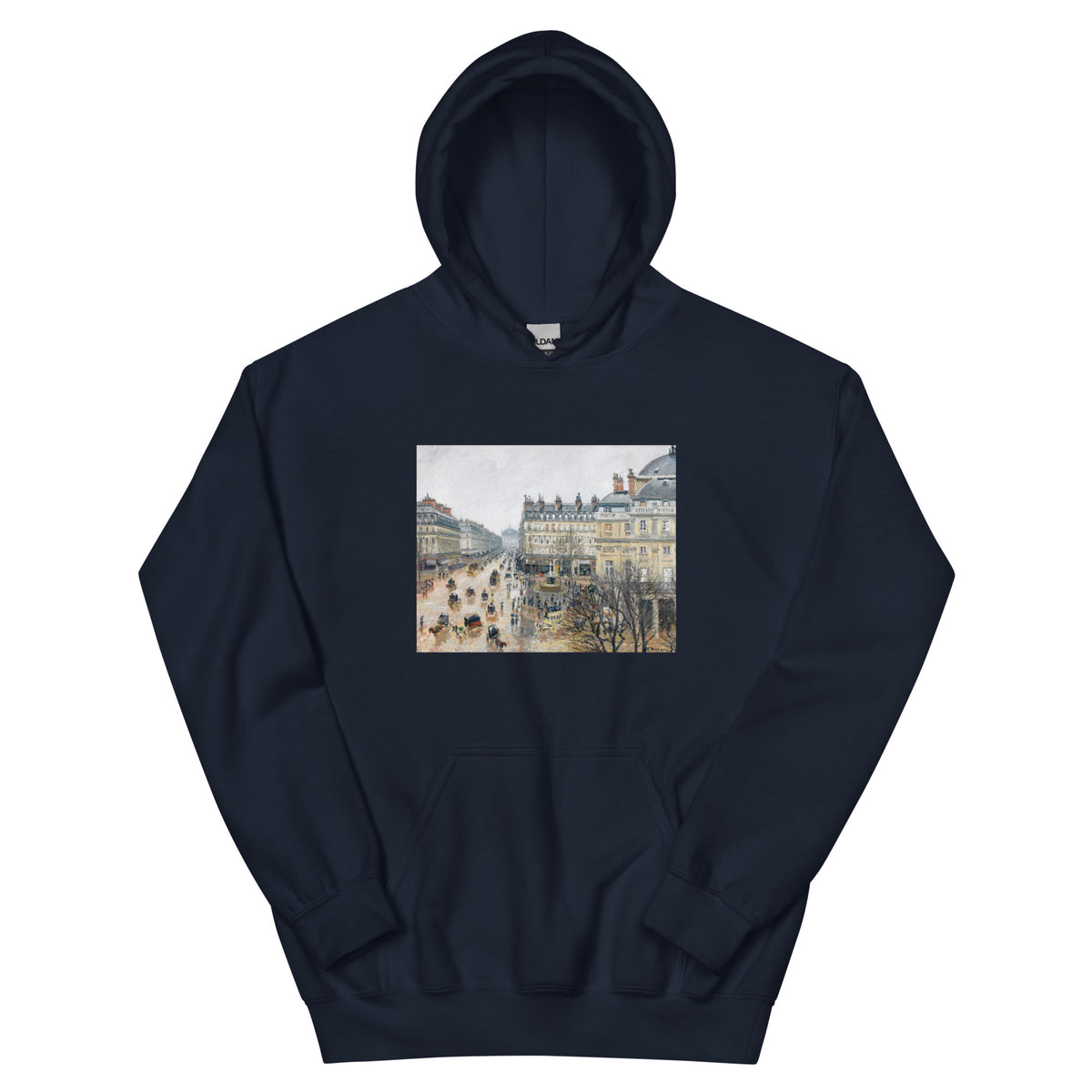 Navy Hoodie French Theater Square Paris Painting In High Resolution Essential