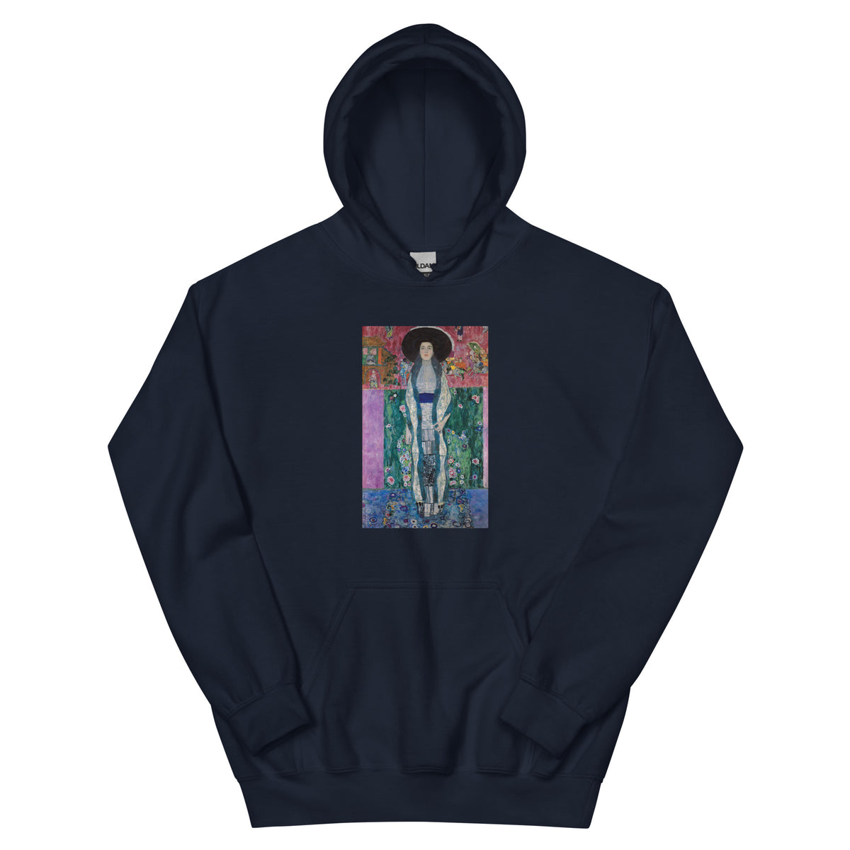 Navy Hoodie Gustav Klimt Portrait Of Adele Bloch-Bauer Famous Painting Essential