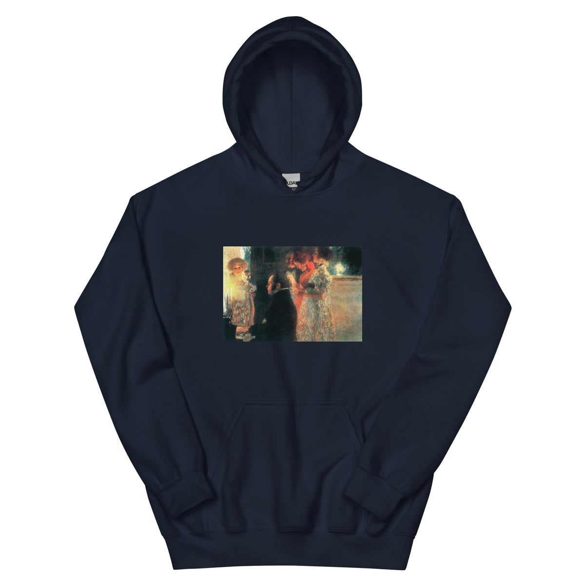 Navy Hoodie Gustav Klimt Schubert At The Piano II Famous Painting Essential