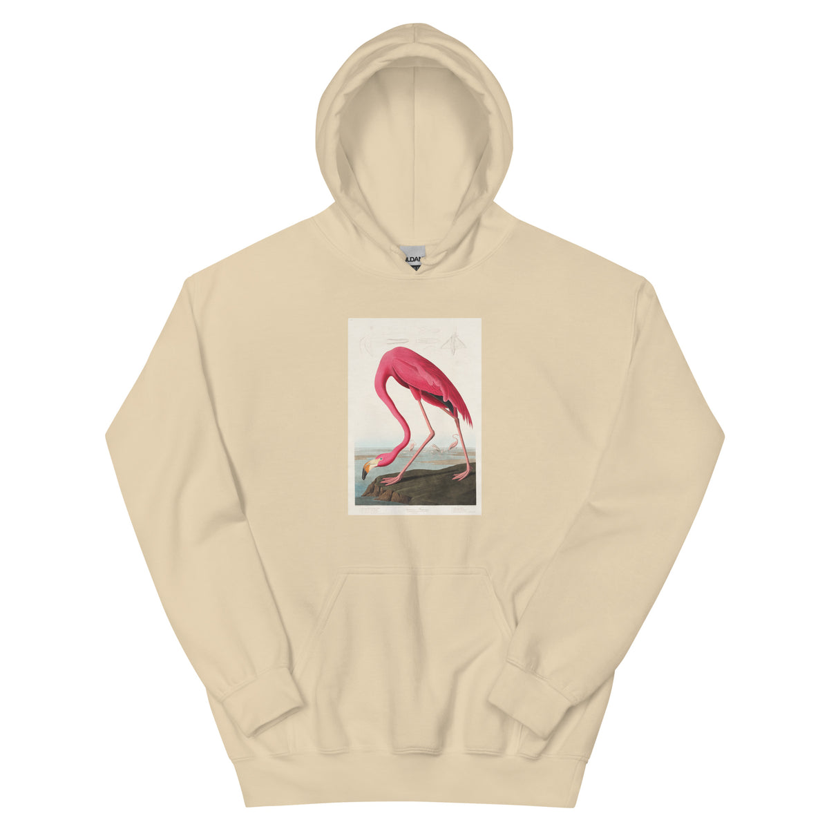 Sand Hoodie Pink Flamingo - John James Audubon 1827 Essential