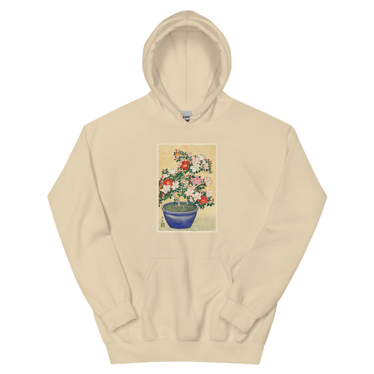 Sand Hoodie Blooming Azalea In Blue Pot - Ohara Koson 1920 Essential