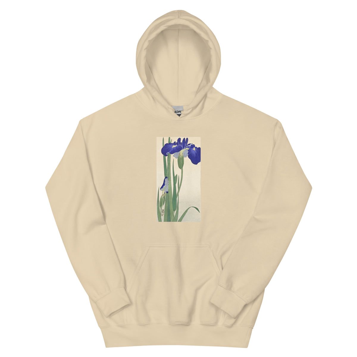 Sand Hoodie Blue Irises - Ohara Koson 1900 Essential