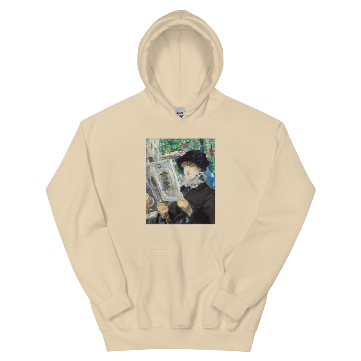 Sand Hoodie Woman Reading Painting In High Resolution Essential