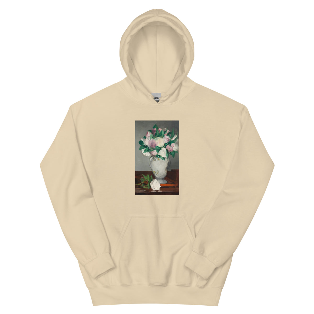 Sand Hoodie Peonies Painting In High Resolution Essential