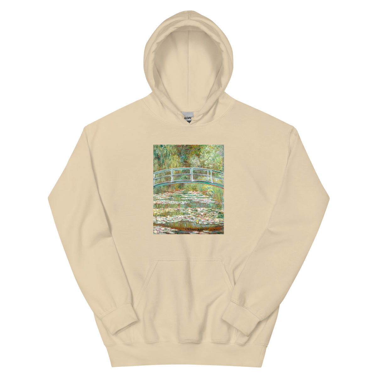 Sand Hoodie Bridge Over A Pond Of Water Lilies Essential