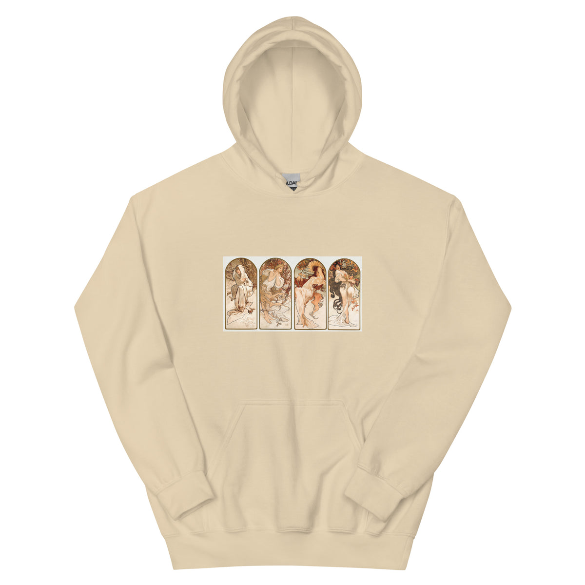 Sand Hoodie Alphonse Maria Mucha S The Seasons Famous Art Nouveau Artwork Essential