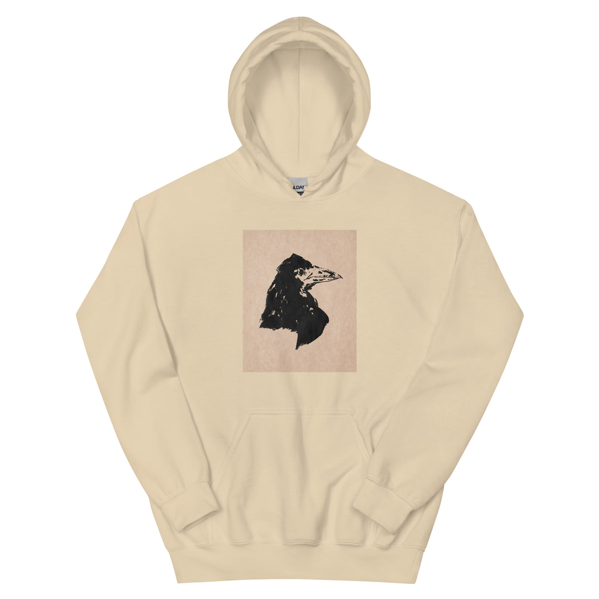 Sand Hoodie Raven Head Print In High Resolution Essential