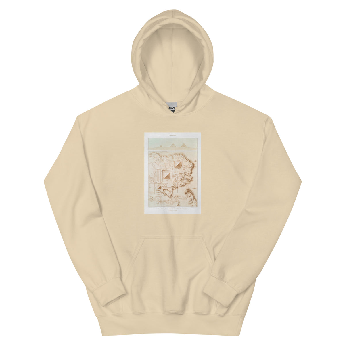 Sand Hoodie Topographic Map Of Part Of The Memphite Necropolis Pyramids Of Giza Essential