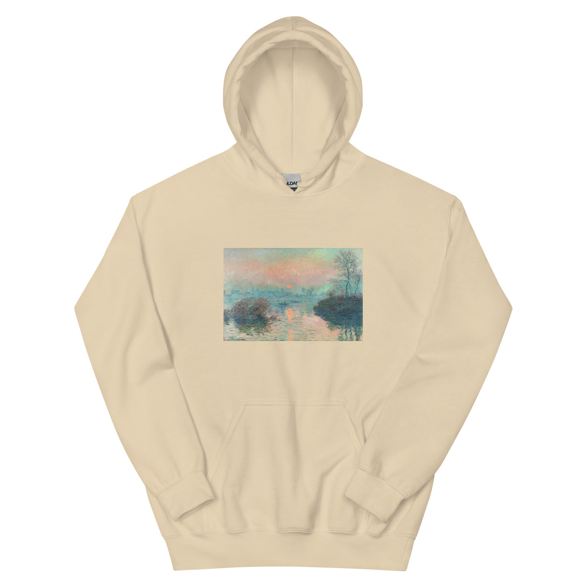 Sand Hoodie Sun Setting On The Seine At Lavacourt Claude Monet High Resolution Famous Painting Essential