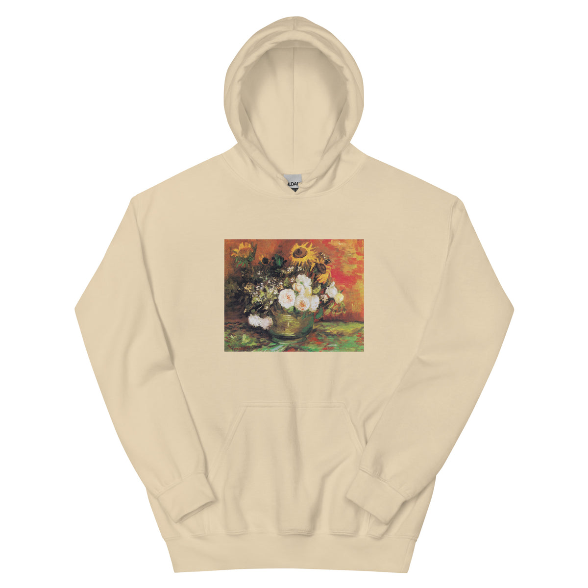 Sand Hoodie Vincent Van Gogh S Bowl With Sunflowers Roses And Other Flowers Famous Painting Essential