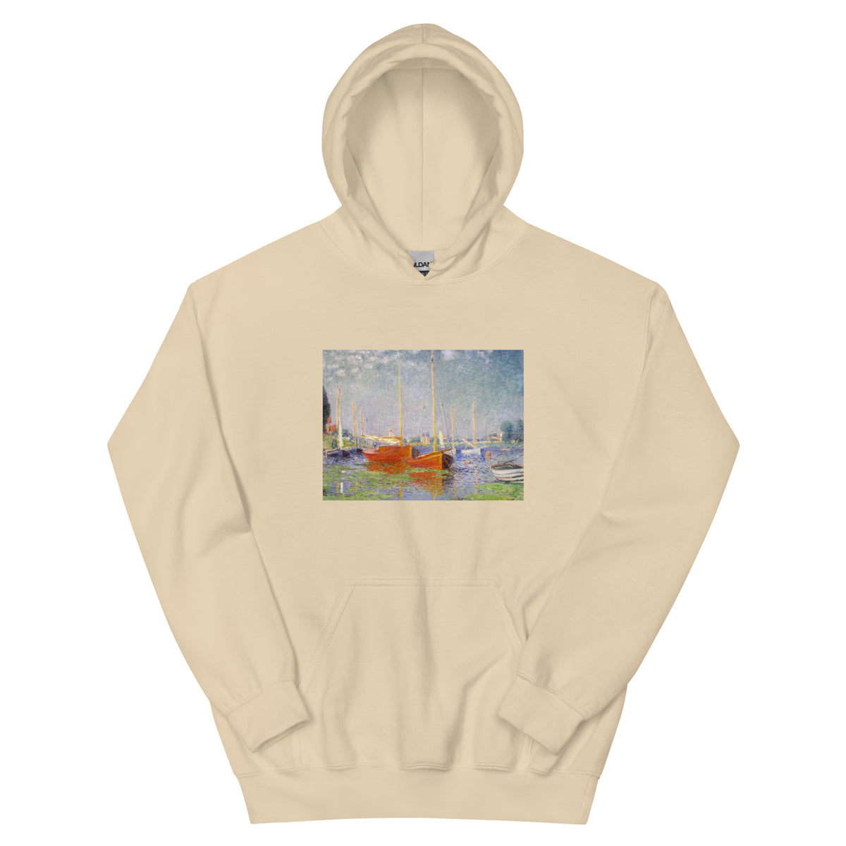 Sand Hoodie Claude Monet S Red Boats At Argenteuil Famous Painting Essential