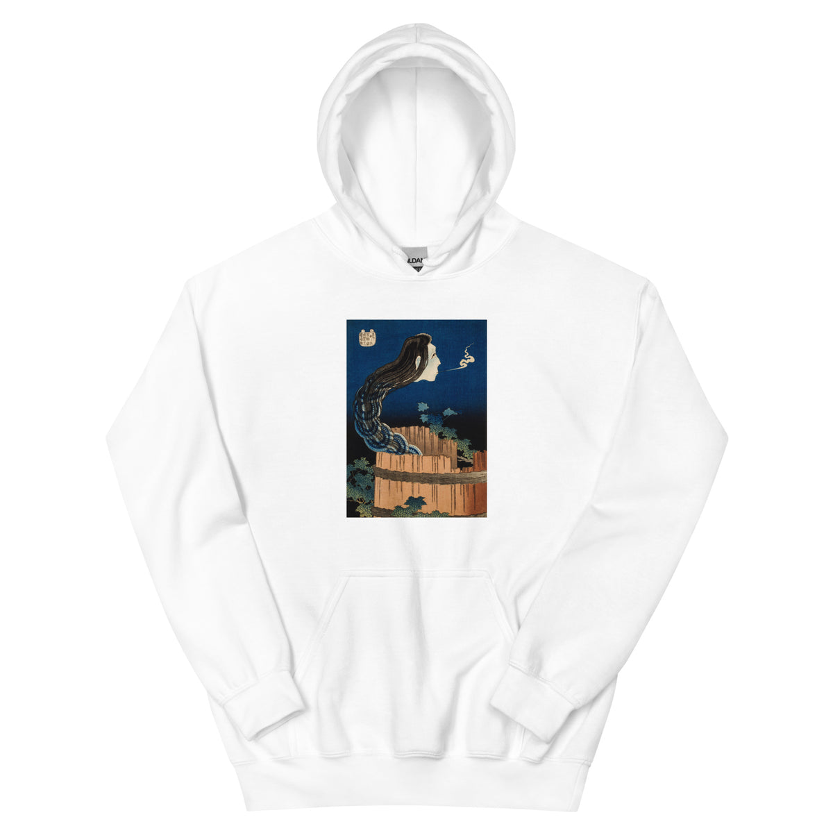 White Hoodie The Plate Mansion - Katsushika Hokusai 1760 Essential