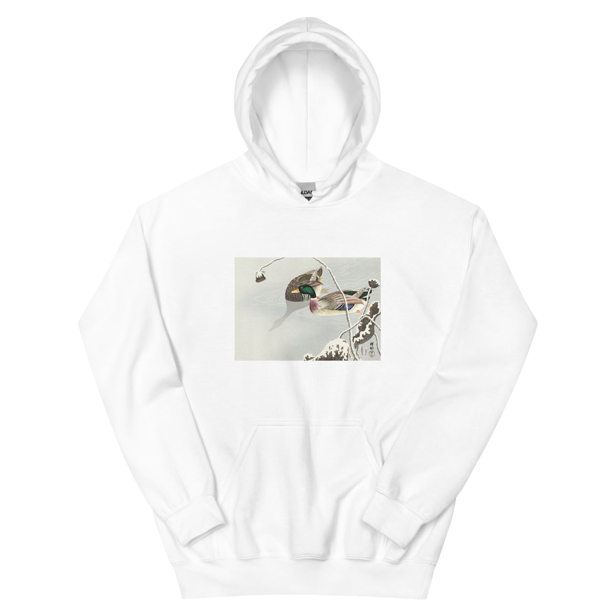 White Hoodie Two Mallards Near A Snow-Covered Lotus - Ohara Koson 1925 Essential