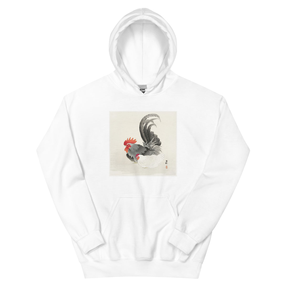 White Hoodie Chicken And Cock - Ohara Koson 1900 Essential